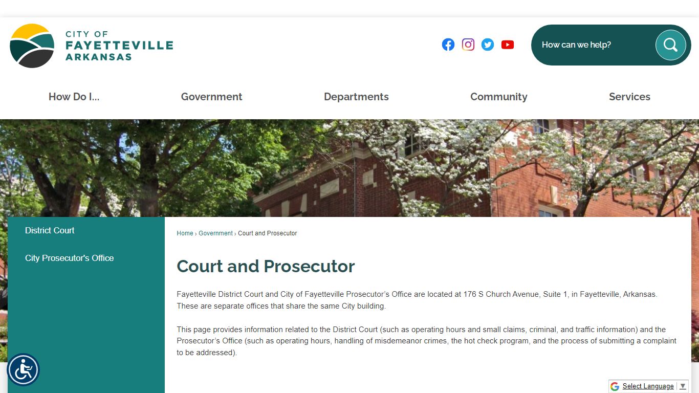 Court and Prosecutor | Fayetteville, AR - Official Website
