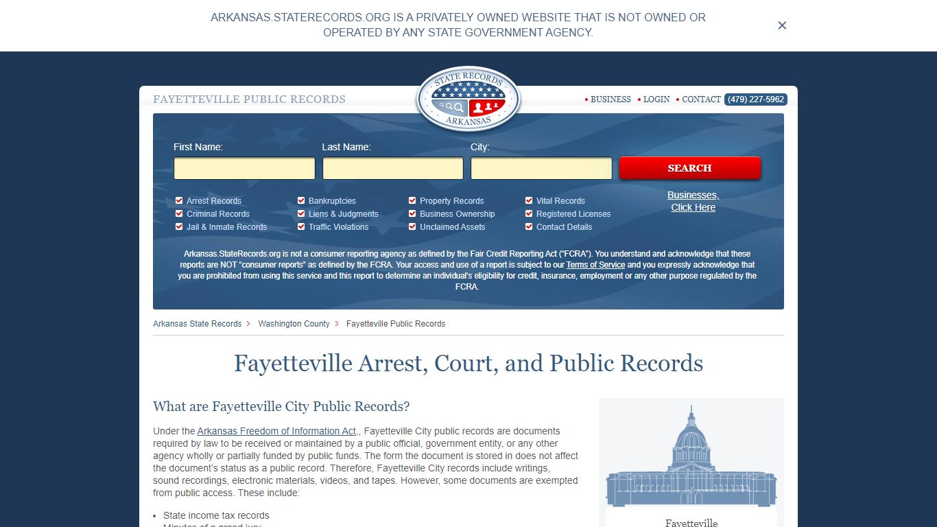 Fayetteville Arrest and Public Records | Arkansas.StateRecords.org